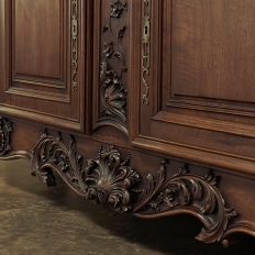 Antique French Walnut Louis XIV Marble Top Display Buffet ~ Sideboard