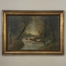 Framed Oil Painting on Canvas by J. Vanlint 'Landscape with Cows'