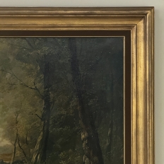 Framed Oil Painting on Canvas by J. Vanlint 'Landscape with Cows'