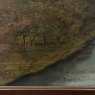 Framed Oil Painting on Canvas by J. Vanlint 'Landscape with Cows'