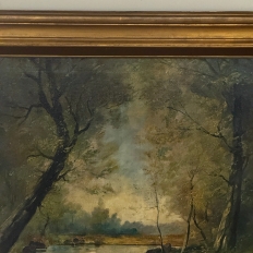 Framed Oil Painting on Canvas by J. Vanlint 'Landscape with Cows'