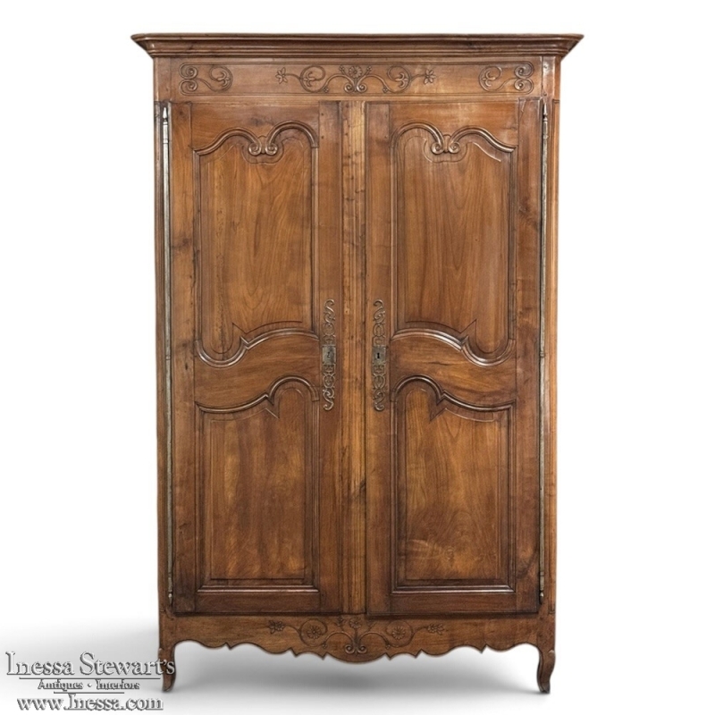19th Century Country French Fruitwood Armoire from Normandy