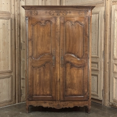 19th Century Country French Fruitwood Armoire from Normandy