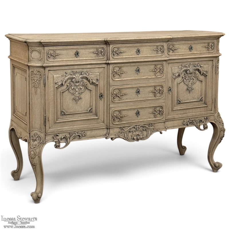 Antique Liege Regence Style Country French Buffet ~ Credenza in Stripped Oak