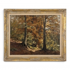 Framed Oil Painting on Canvas by Fernand Ley (1910-1973) 'Path in the Forest'