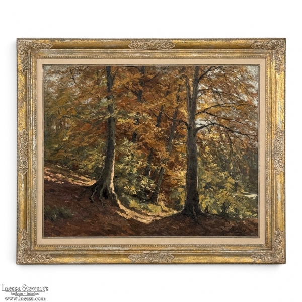 Framed Oil Painting on Canvas by Fernand Ley (1910-1973) 'Path in the Forest'
