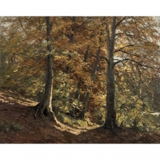 Framed Oil Painting on Canvas by Fernand Ley (1910-1973) 'Path in the Forest'