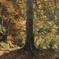 Framed Oil Painting on Canvas by Fernand Ley (1910-1973) 'Path in the Forest'
