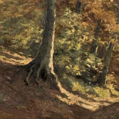 Framed Oil Painting on Canvas by Fernand Ley (1910-1973) 'Path in the Forest'