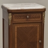Pair of Antique French Louis XVI Style Marquetry Marble Top Nightstands