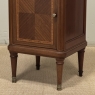 Pair of Antique French Louis XVI Style Marquetry Marble Top Nightstands