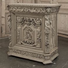 19th Century French Renaissance Revival Hand Carved Oak Buffet in Stripped Oak
