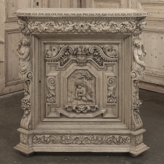 19th Century French Renaissance Revival Hand Carved Oak Buffet in Stripped Oak