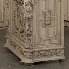 19th Century French Renaissance Revival Hand Carved Oak Buffet in Stripped Oak