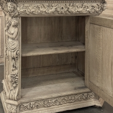 19th Century French Renaissance Revival Hand Carved Oak Buffet in Stripped Oak