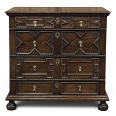 Early 19th Century English Oak Jacobean Style Chest of Drawers