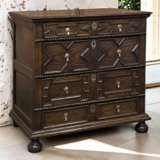 Early 19th Century English Oak Jacobean Style Chest of Drawers