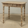 19th Century French Stripped Pine Faux Bamboo End Table with Drawer