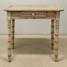 19th Century French Stripped Pine Faux Bamboo End Table with Drawer