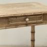 19th Century French Stripped Pine Faux Bamboo End Table with Drawer