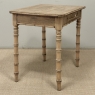 19th Century French Stripped Pine Faux Bamboo End Table with Drawer