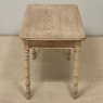 19th Century French Stripped Pine Faux Bamboo End Table with Drawer