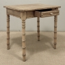 19th Century French Stripped Pine Faux Bamboo End Table with Drawer