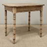 19th Century French Stripped Pine Faux Bamboo End Table with Drawer