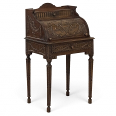 19th Century French Louis XVI Fruitwood Cylinder Cabinet ~ Nightstand