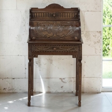 19th Century French Louis XVI Fruitwood Cylinder Cabinet ~ Nightstand