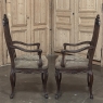 Set of 8 Antique Country French Liègeois Dining Chairs with Needlepoint Tapestry includes 2 Armchairs