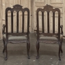 Set of 8 Antique Country French Liègeois Dining Chairs with Needlepoint Tapestry includes 2 Armchairs