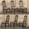 Set of 8 Antique Country French Liègeois Dining Chairs with Needlepoint Tapestry includes 2 Armchairs