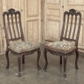 Set of 8 Antique Country French Liègeois Dining Chairs with Needlepoint Tapestry includes 2 Armchairs