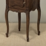 Pair of Antique French Louis XV Oak Nightstands with Carrara Marble