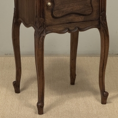 Pair of Antique French Louis XV Oak Nightstands with Carrara Marble