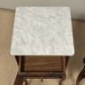 Pair of Antique French Louis XV Oak Nightstands with Carrara Marble