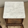 Pair of Antique French Louis XV Oak Nightstands with Carrara Marble