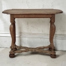 18th Century French Hand-Carved Side Table in Stripped Oak
