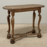 18th Century French Hand-Carved Side Table in Stripped Oak