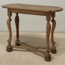 18th Century French Hand-Carved Side Table in Stripped Oak