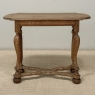 18th Century French Hand-Carved Side Table in Stripped Oak
