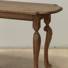 18th Century French Hand-Carved Side Table in Stripped Oak