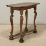 18th Century French Hand-Carved Side Table in Stripped Oak