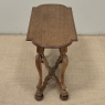 18th Century French Hand-Carved Side Table in Stripped Oak