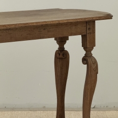 18th Century French Hand-Carved Side Table in Stripped Oak
