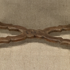 18th Century French Hand-Carved Side Table in Stripped Oak