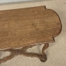 18th Century French Hand-Carved Side Table in Stripped Oak