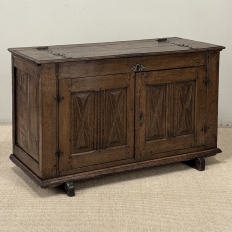18th Century Dutch Hand-Carved Oak Trunk Adapted as Buffet