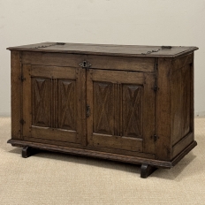 18th Century Dutch Hand-Carved Oak Trunk Adapted as Buffet